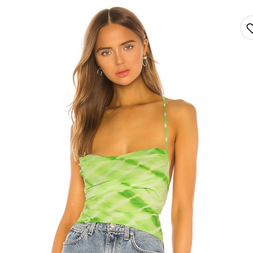 H:ours Cavo Cowl Tie Dye Top in Green
